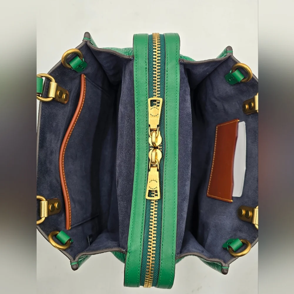 Coach Rogue Satchel 25 In Glovetanned Pebble Leather, Shamrock- Includes Charm - Picture 9 of 16